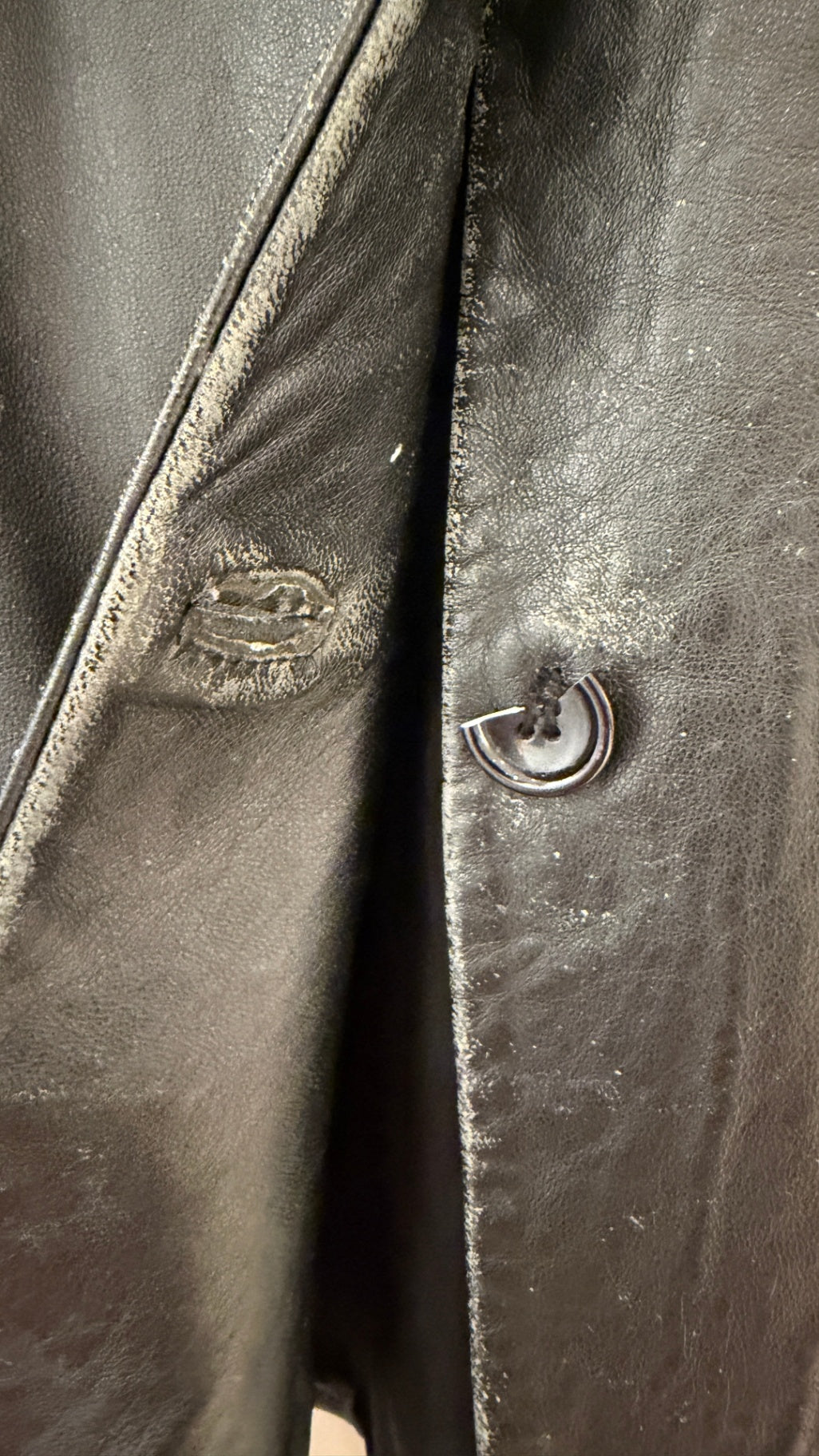 Simona Vintage black leather blazer M