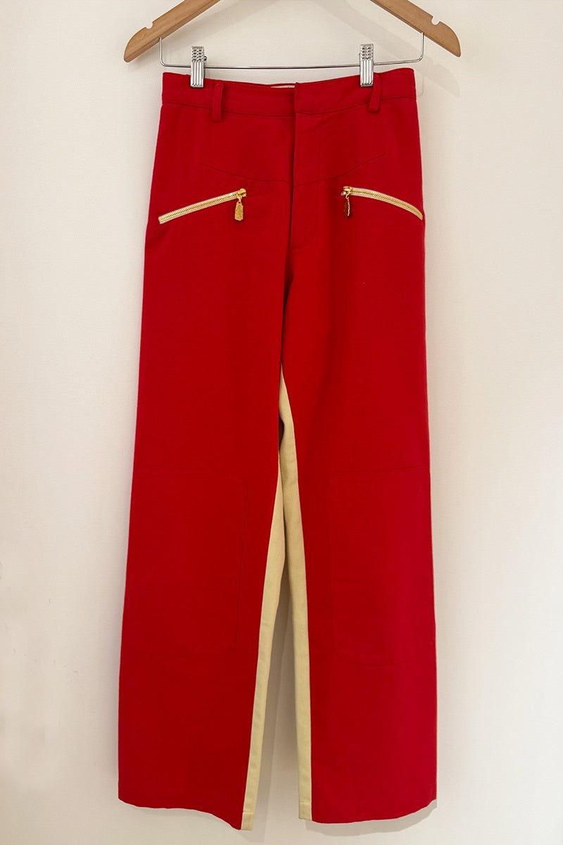 Lucy Folk limited edition red linen pant 8-10