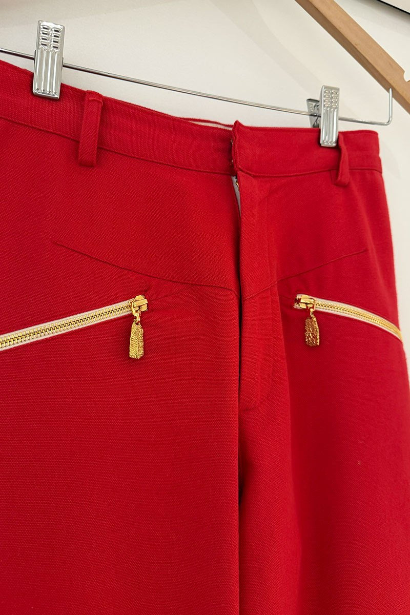 Lucy Folk limited edition red linen pant 8-10