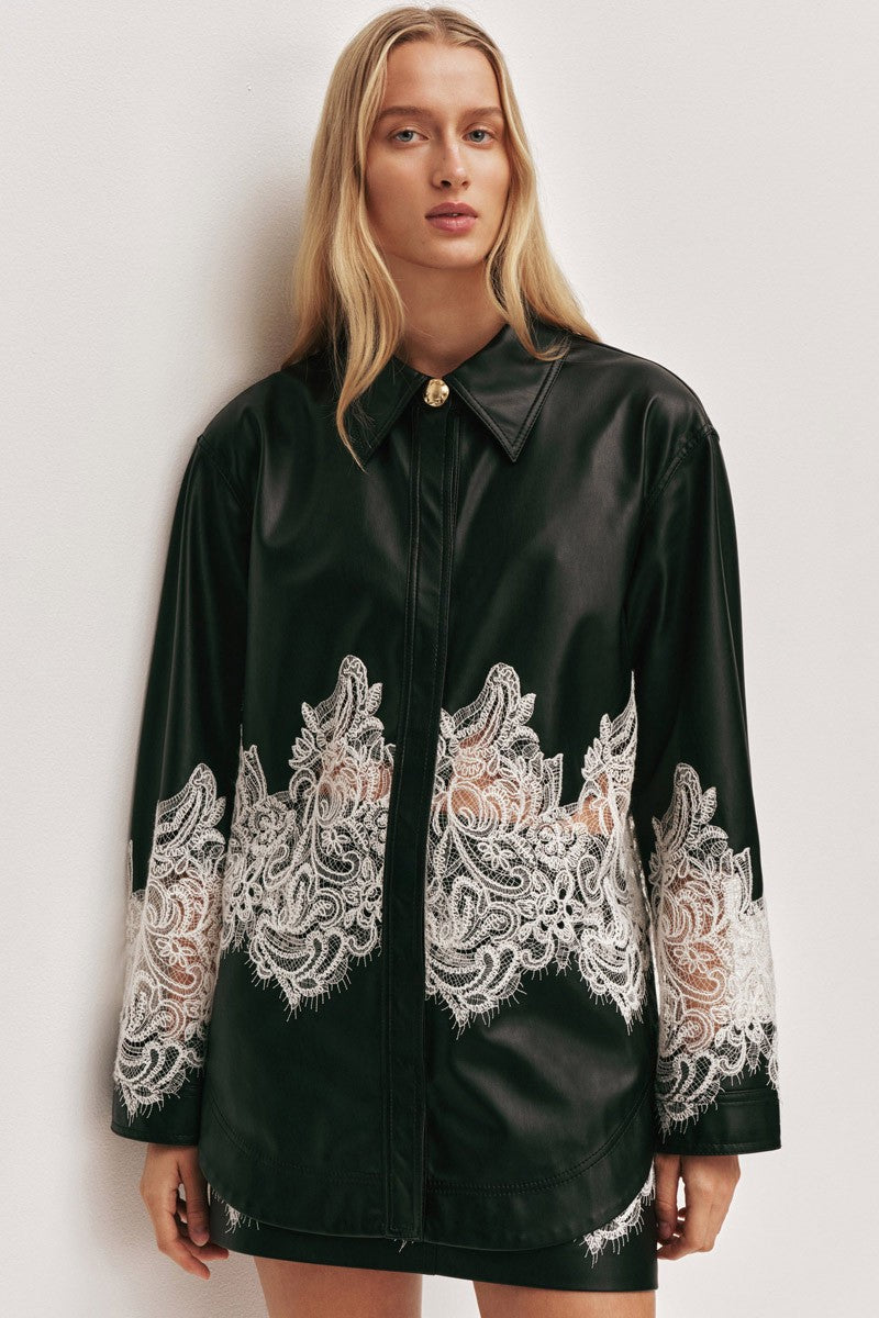 AJE Ariella black white lace shirt 8