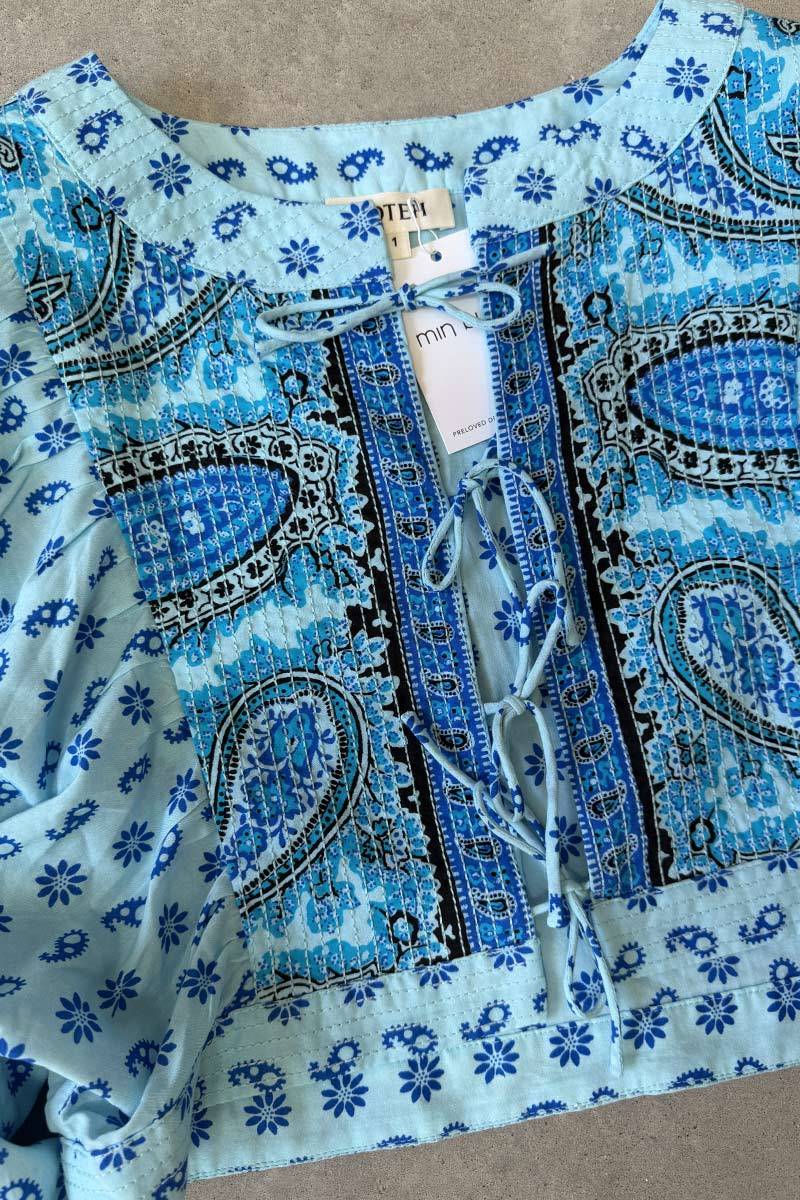 Boteh blue tie blouse 1