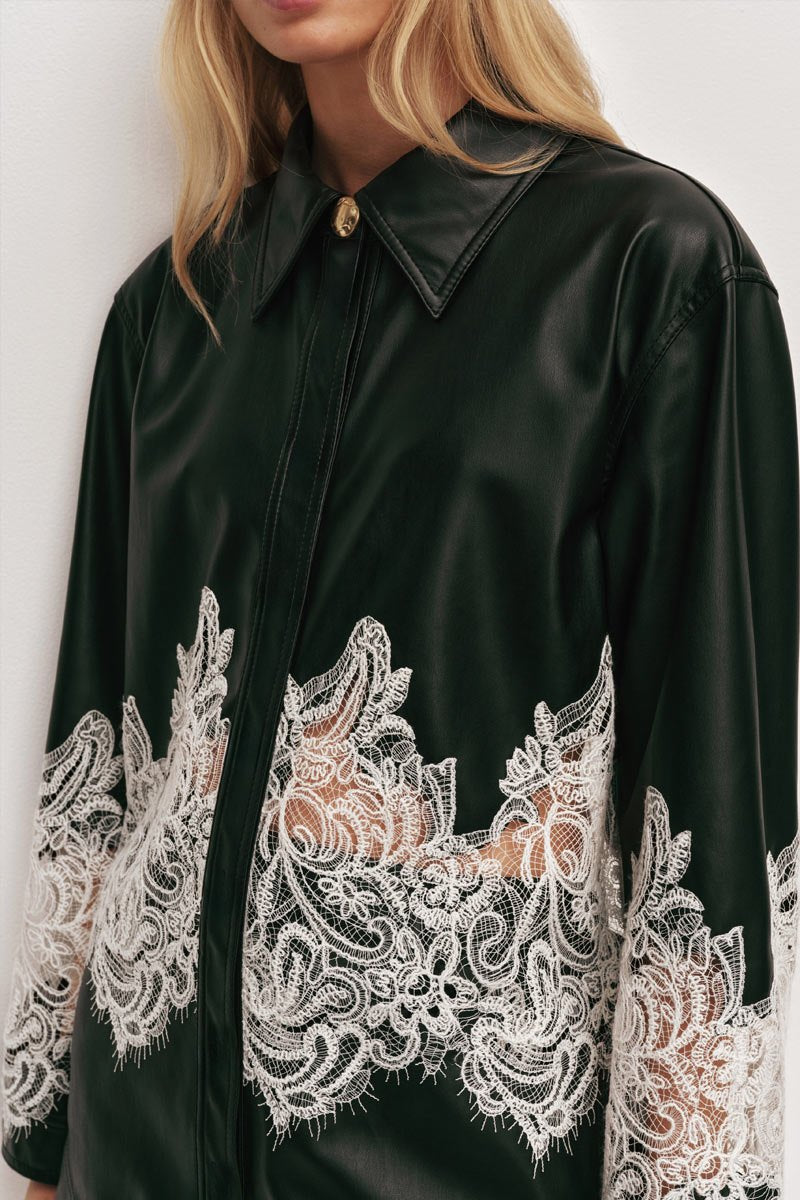 AJE Ariella black white lace shirt 8