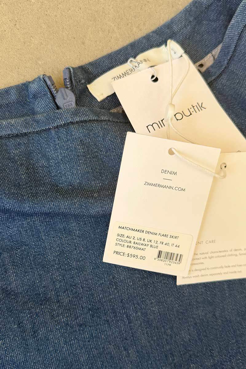 Zimmermann matchmaker denim skirt 2 BNWT
