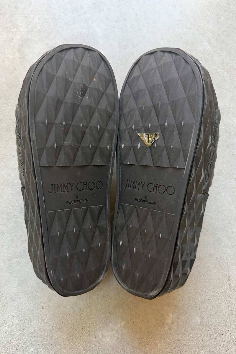 Jimmy Choo black clear diamond slide 40