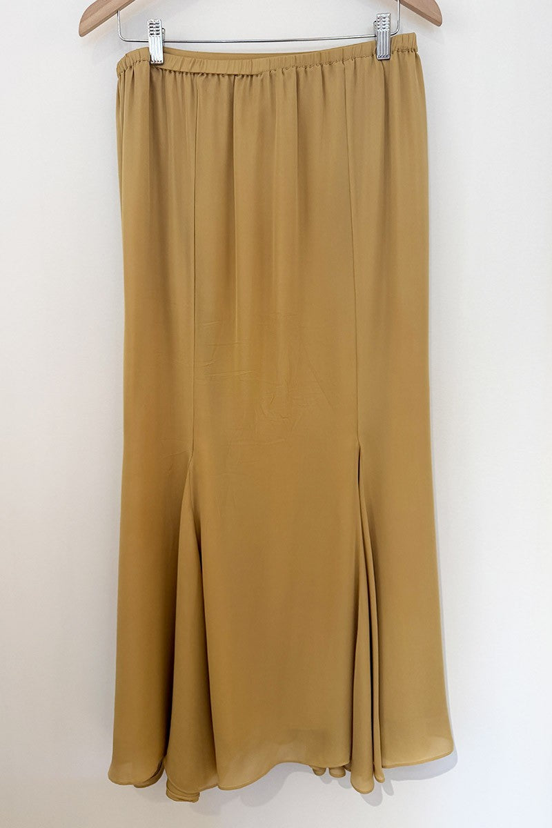 Jac & Jack caramel silk skirt 10