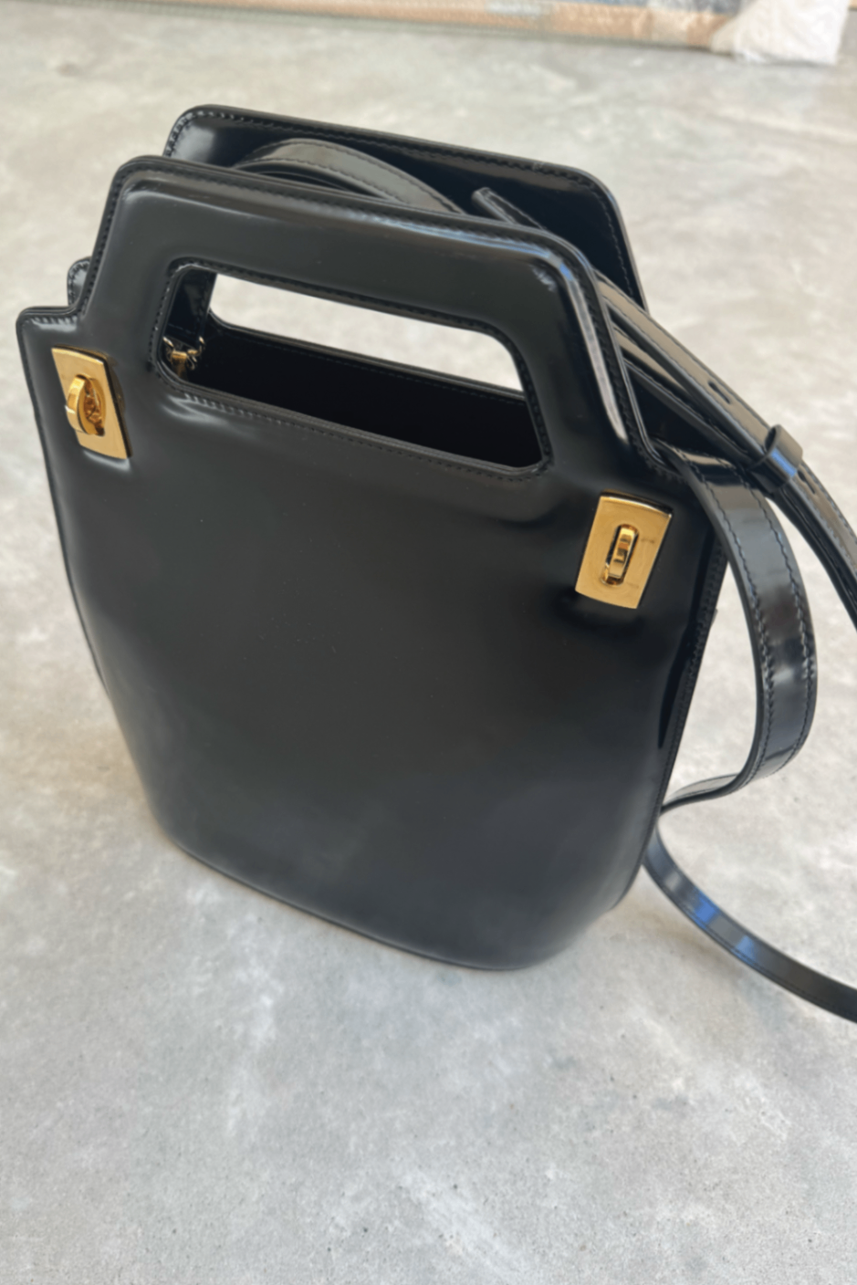 Ferragamo Wanda mini patent leather tote BNWT