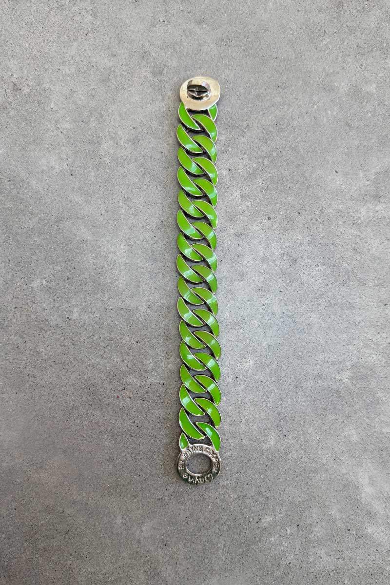 Wayne cooper Silver green chain bracelet