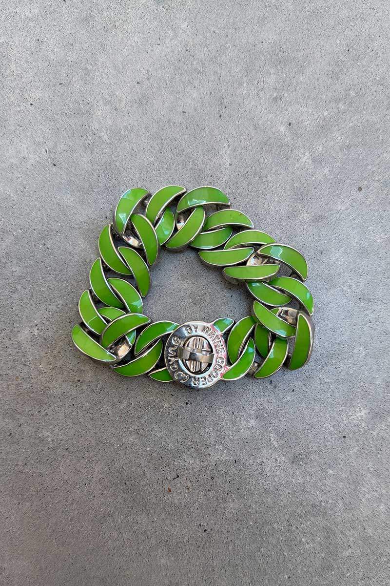 Wayne cooper Silver green chain bracelet