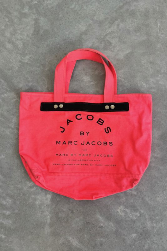 Jacobs by Marc Jacobs coral canvas tote