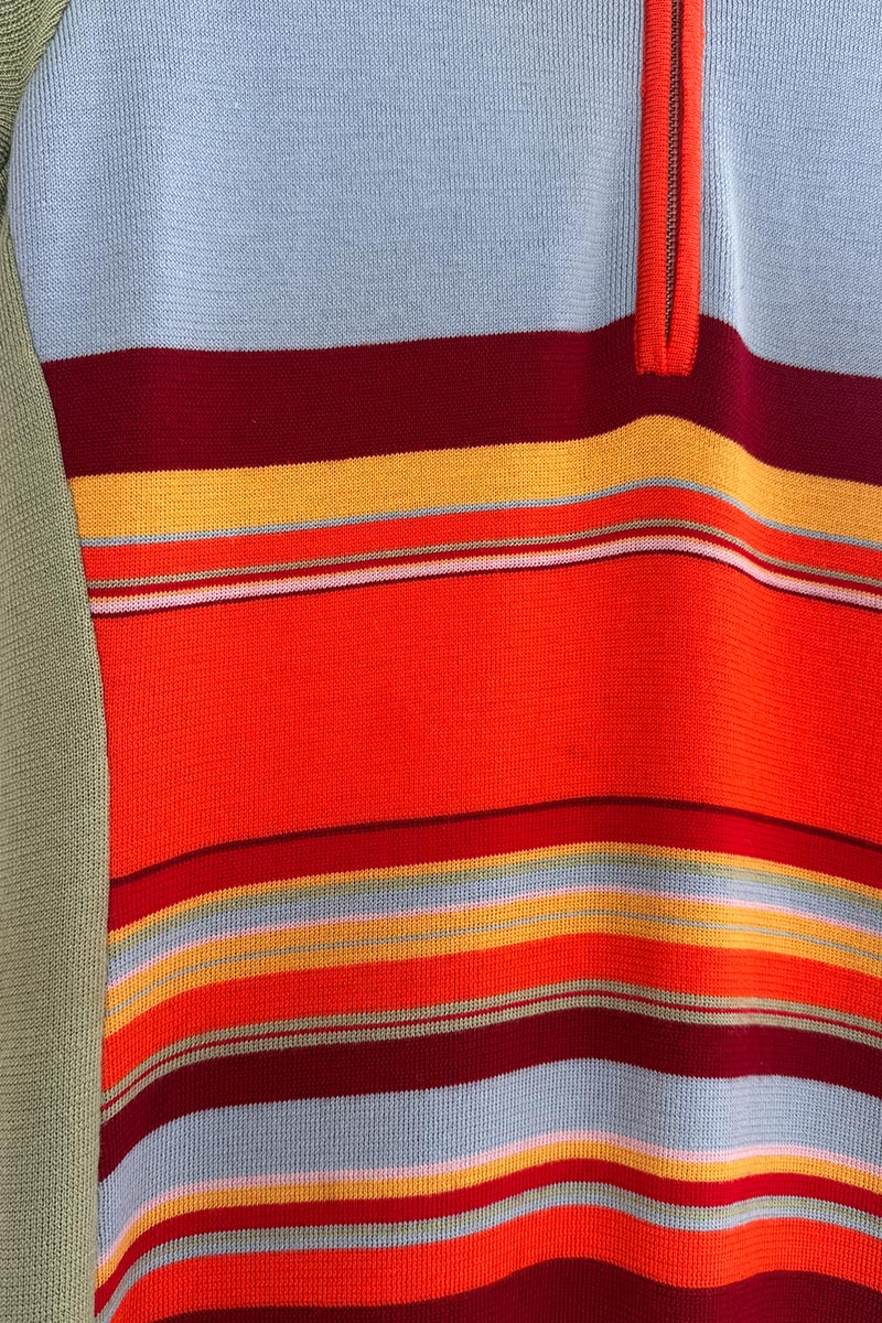 Alemais Alexandra Stripe Merino Wool Sweater Dress L