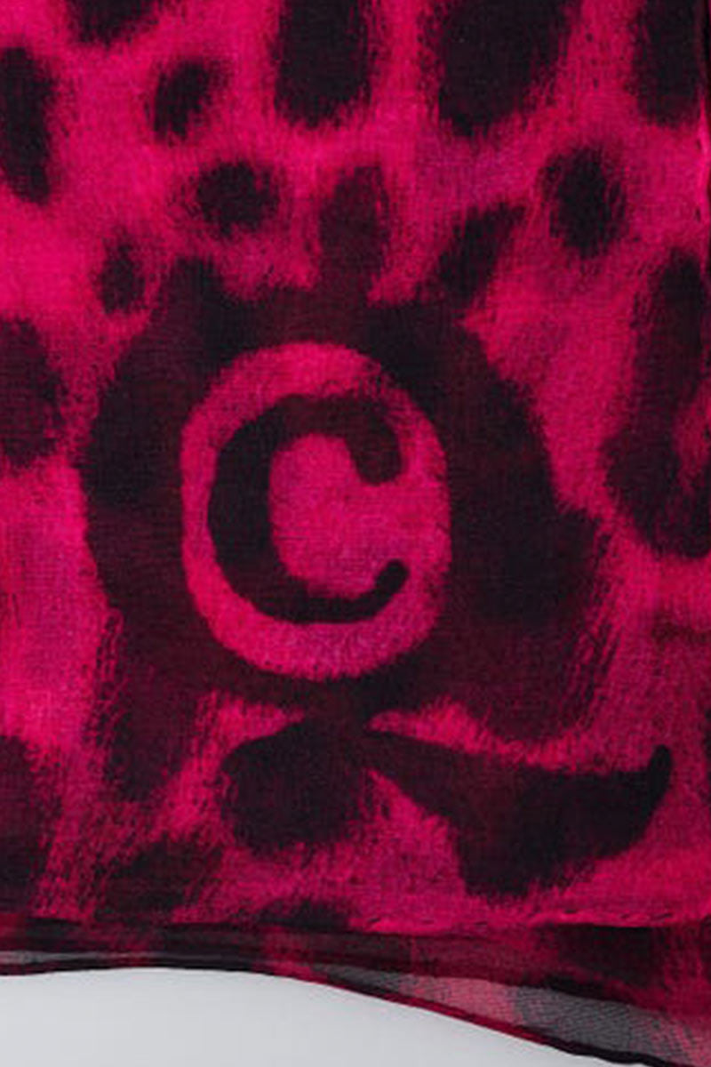 Alexnder McQueen Animal print Pink/Black Cashmere Silk Scarf