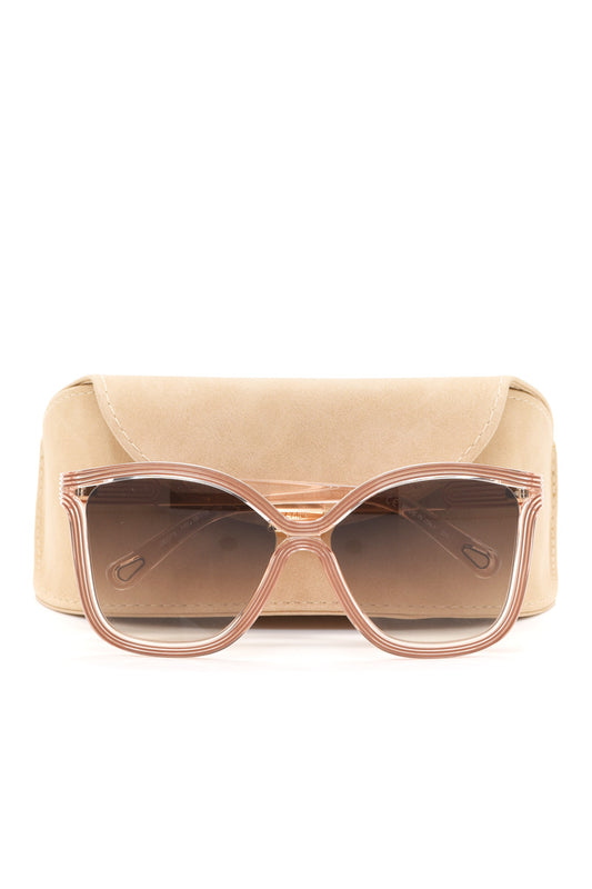 Chloe Oversized square Peach Sunglasses