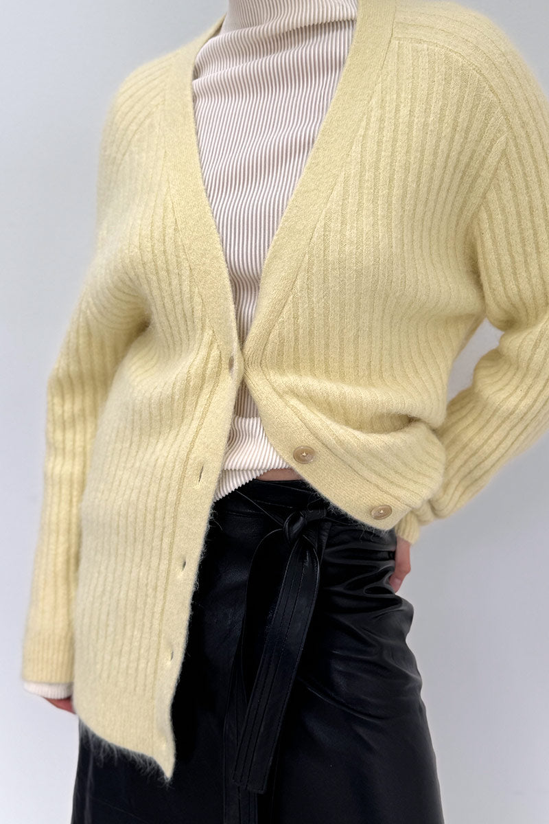 Country Road Yellow Alpaca Cardigan M