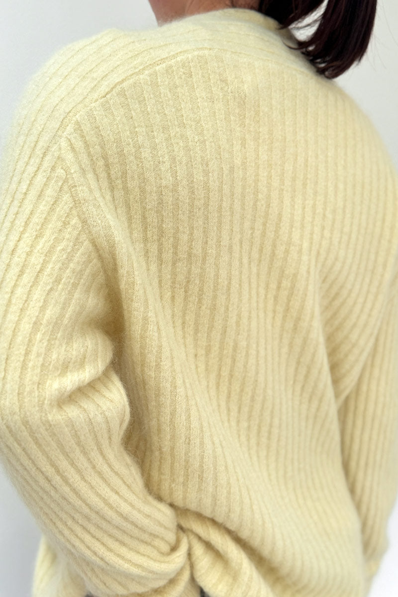 Country Road Yellow Alpaca Cardigan M