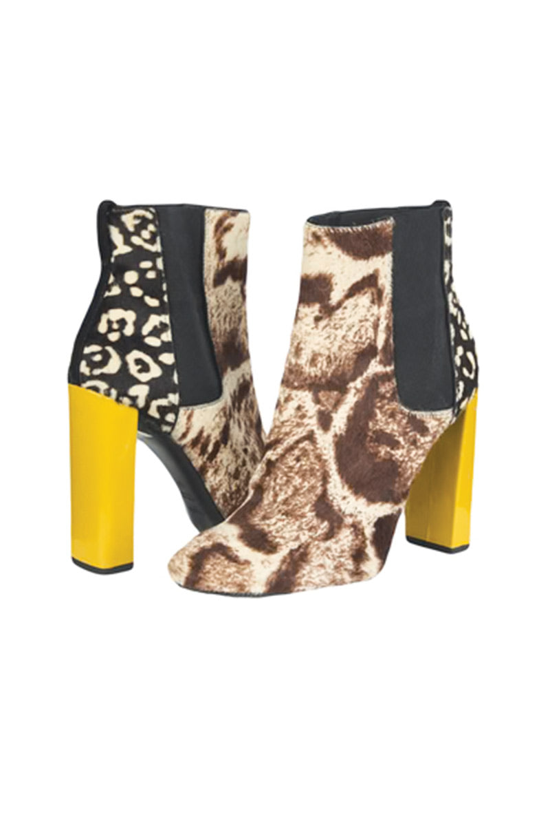 Fendi Animal Print Pony Hair Boots 36