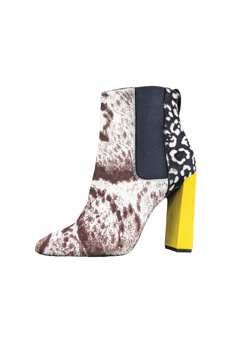 Fendi Animal Print Pony Hair Boots 36