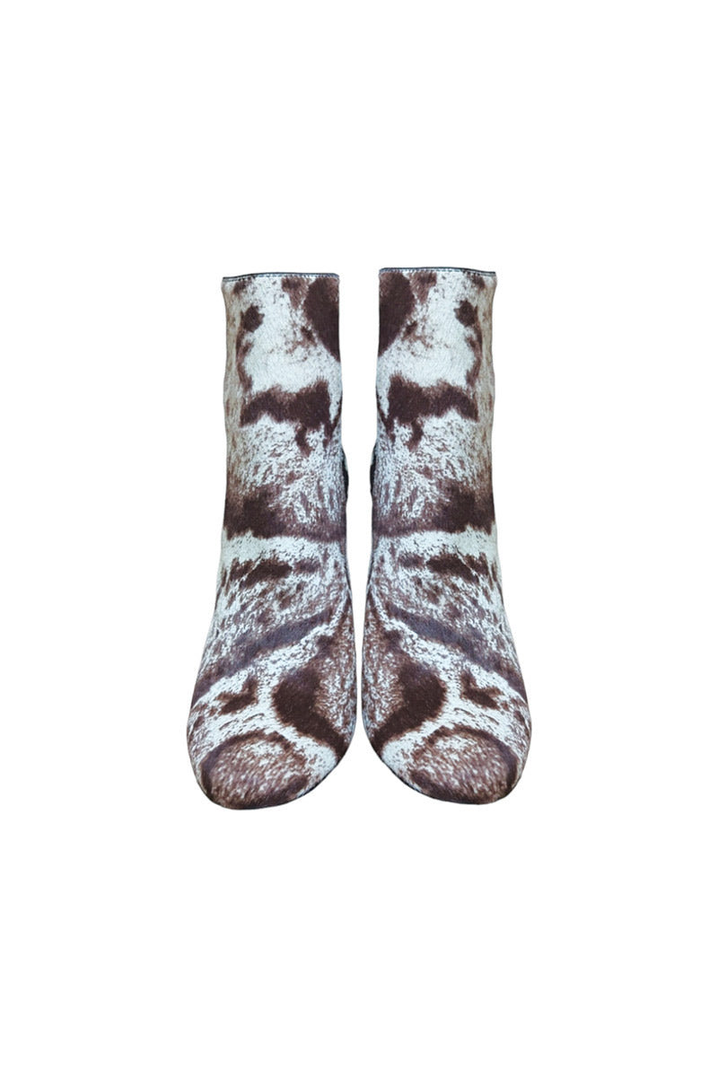 Fendi Animal Print Pony Hair Boots 36