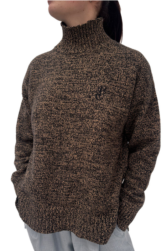 Ganni Merino Wool Cashmere Brown Knit jumper S/M
