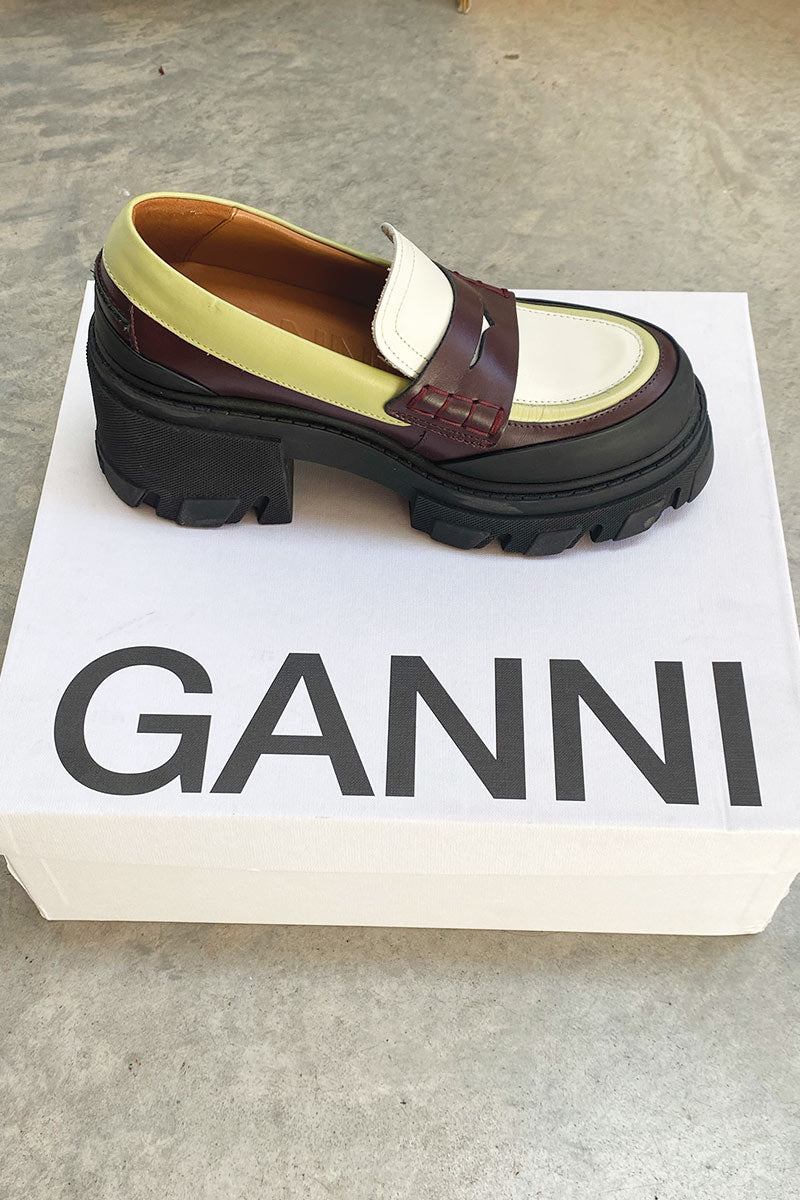 Ganni Calf leather loafer- Multi 36