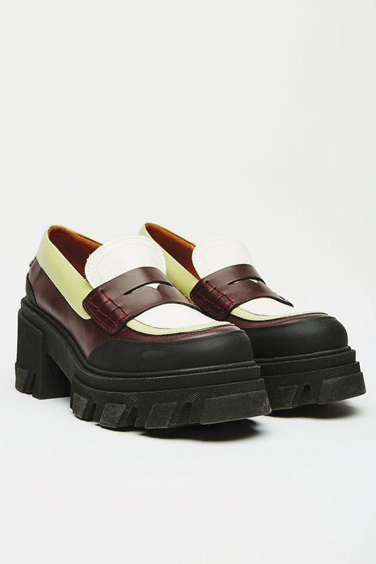 Ganni Calf leather loafer- Multi 36