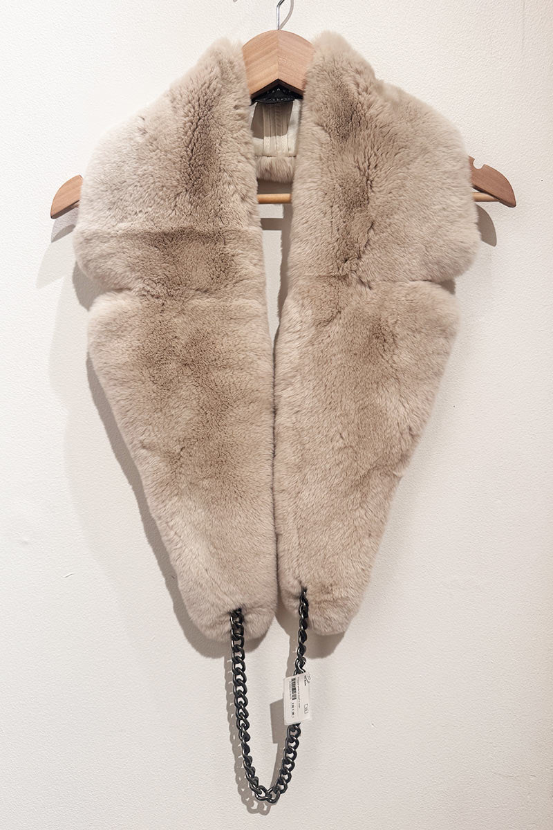 H-Brand dyed rabbit fur Scarf and Chain