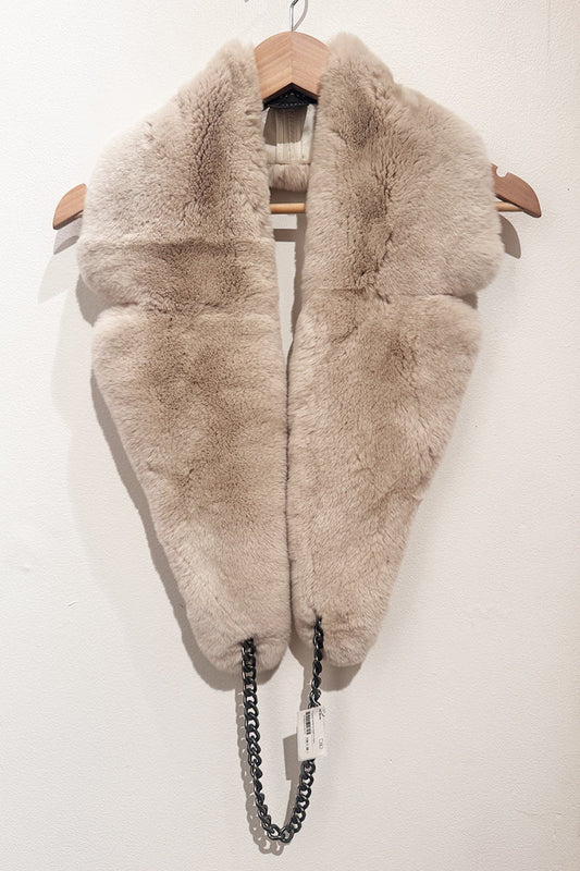 H-Brand dyed rabbit fur Scarf and Chain