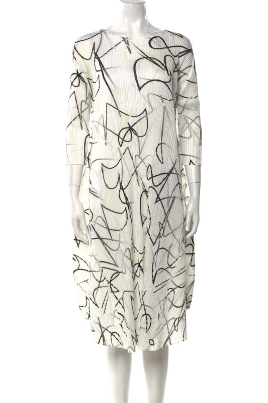 Issey Miyake Pleats Please Pleated White Dress 5