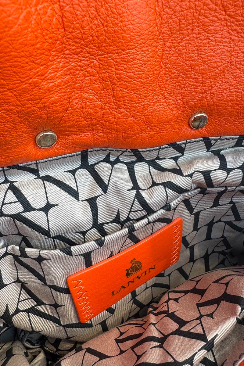 Lanvin Orange Red Leather Shoulder Bag