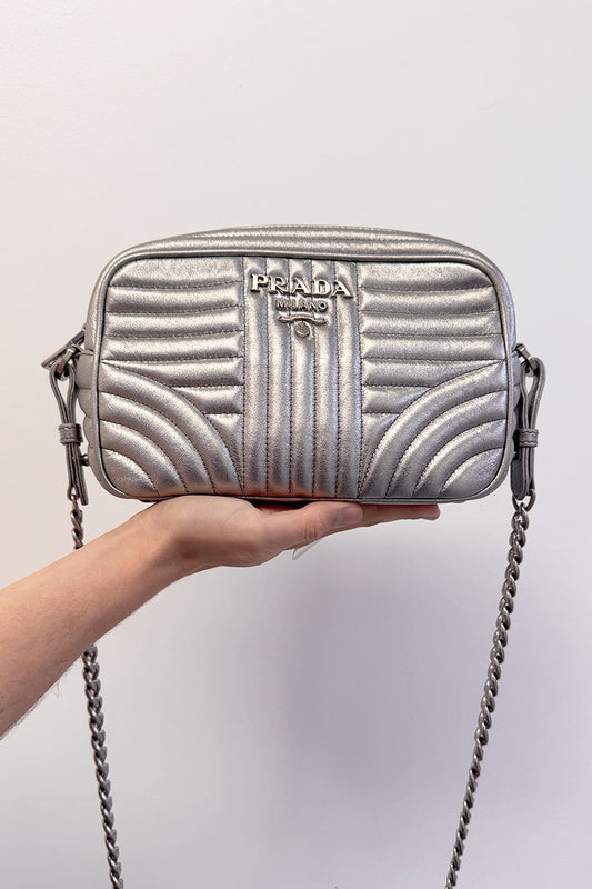 Prada Diagramme Quilted Leather Small Cross Body Bag
