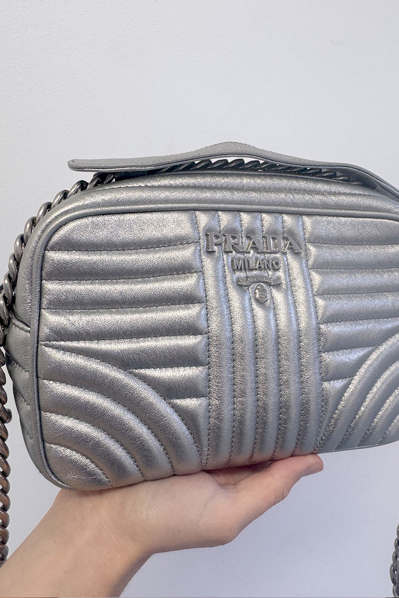 Prada Diagramme Quilted Leather Small Cross Body Bag