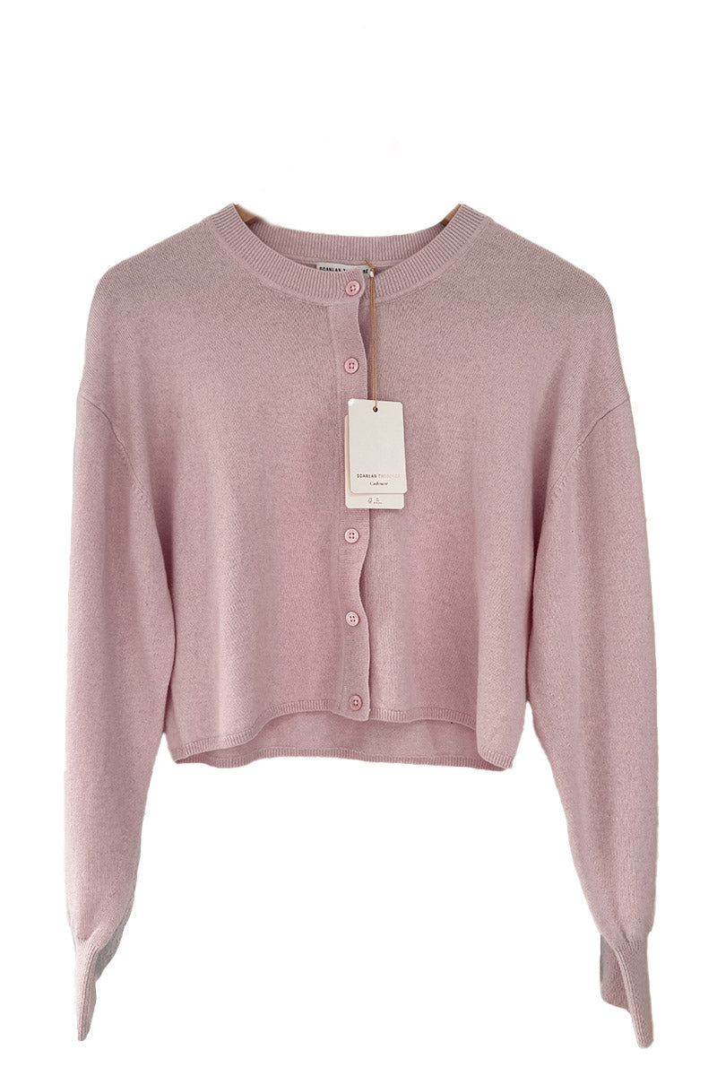 Scanlan Cashmere Pale Pink Crew Neck Cardigan 12 (new with tags)