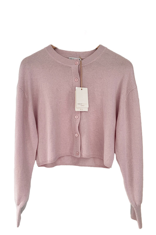 Scanlan Cashmere Pale Pink Crew Neck Cardigan 12 (new with tags)