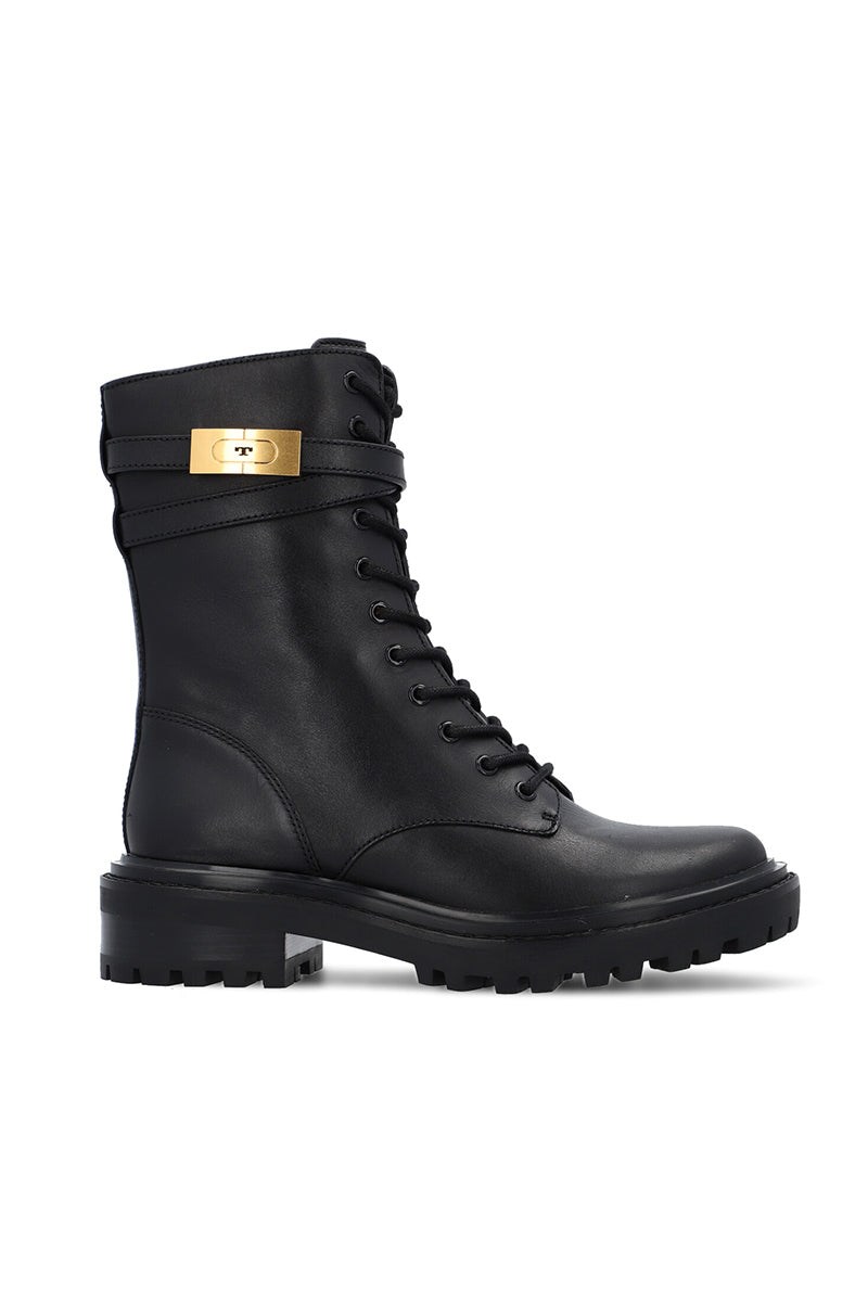 Tory Burch Hardware combat Calf Leather boot US9 RRP US$630