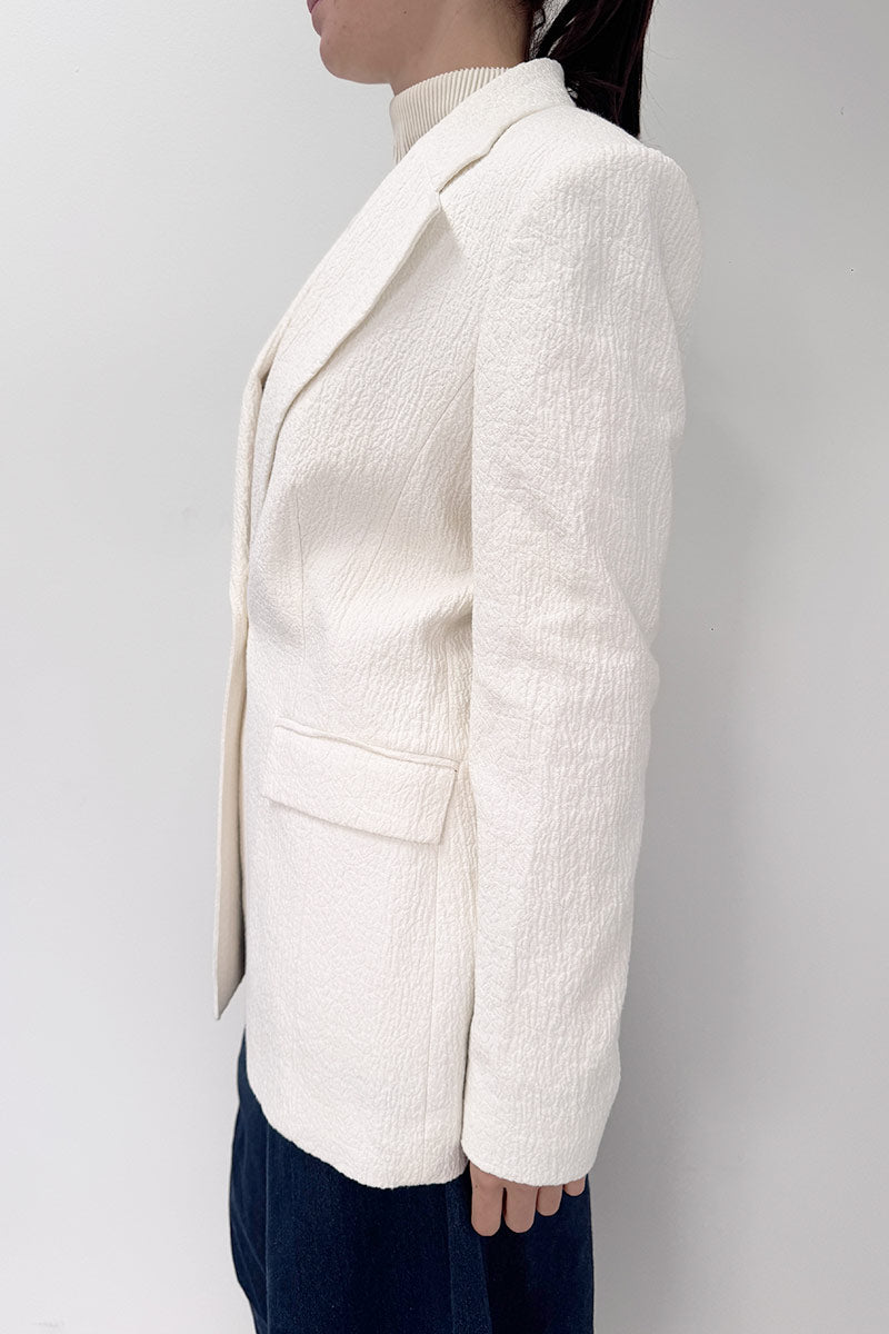 Veronika Maine white cotton textured blazer 12