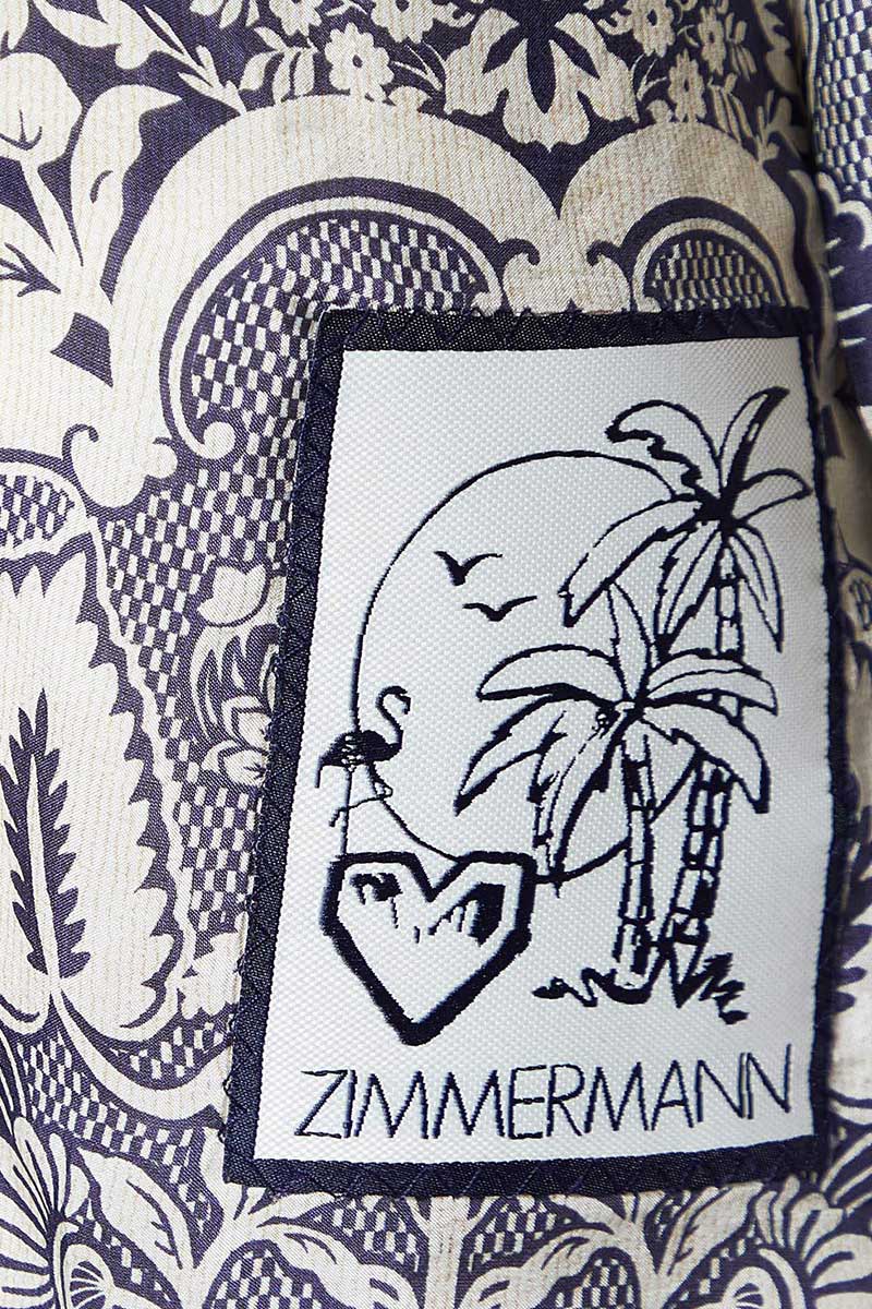 Zimmermann Pattie Relaxed Navy Silk Shirt and Draw Waist Pants 1