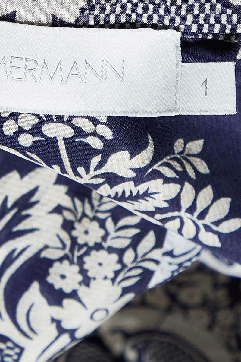 Zimmermann Pattie Relaxed Navy Silk Shirt and Draw Waist Pants 1