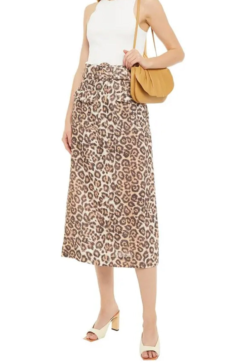Zimmermann linen Bonita Safari Leopard print Skirt 2