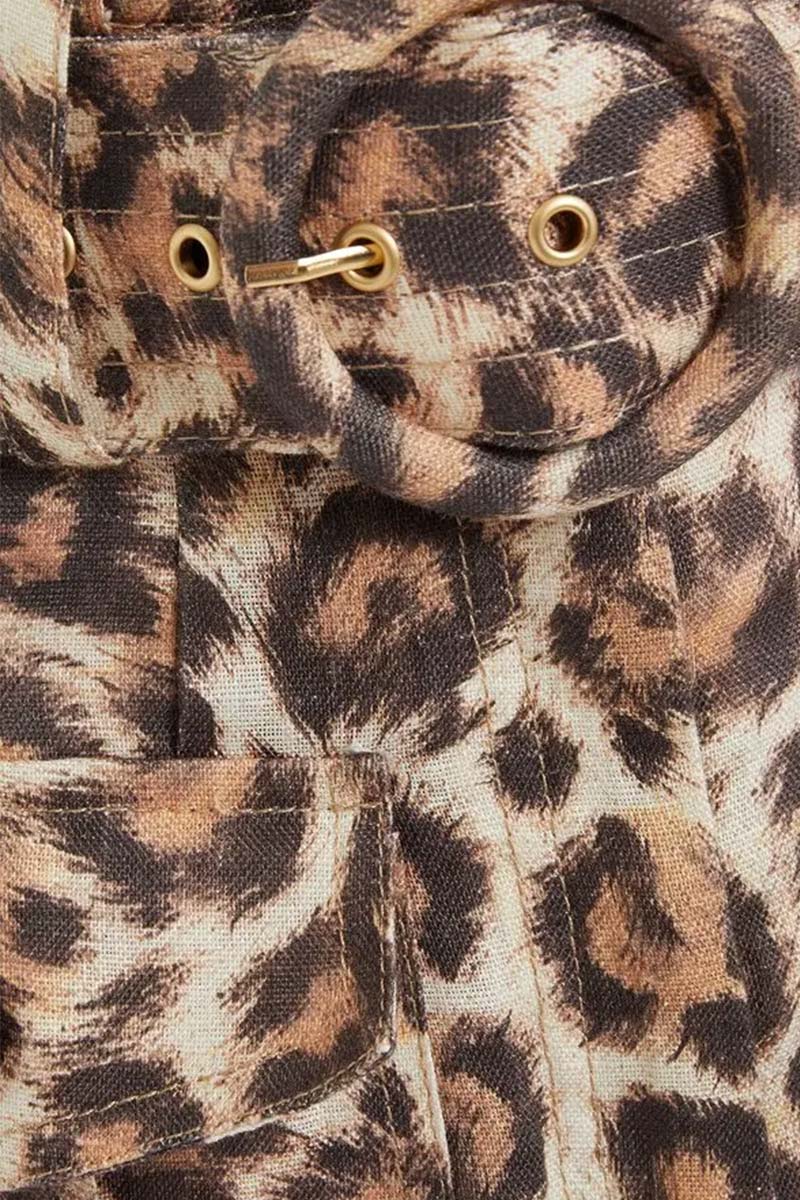 Zimmermann linen Bonita Safari Leopard print Skirt 2