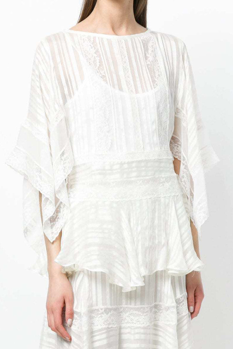 Zimmermann off white Silk/ Lace top 3