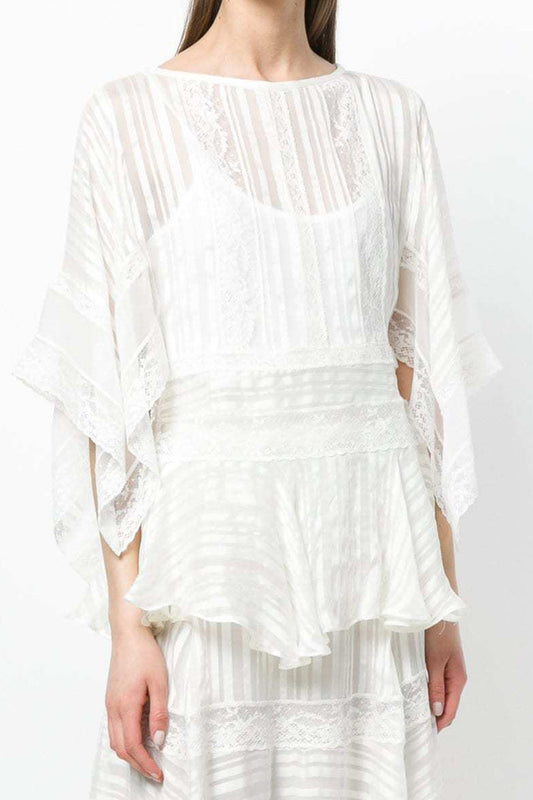 Zimmermann off white Silk/ Lace top 3