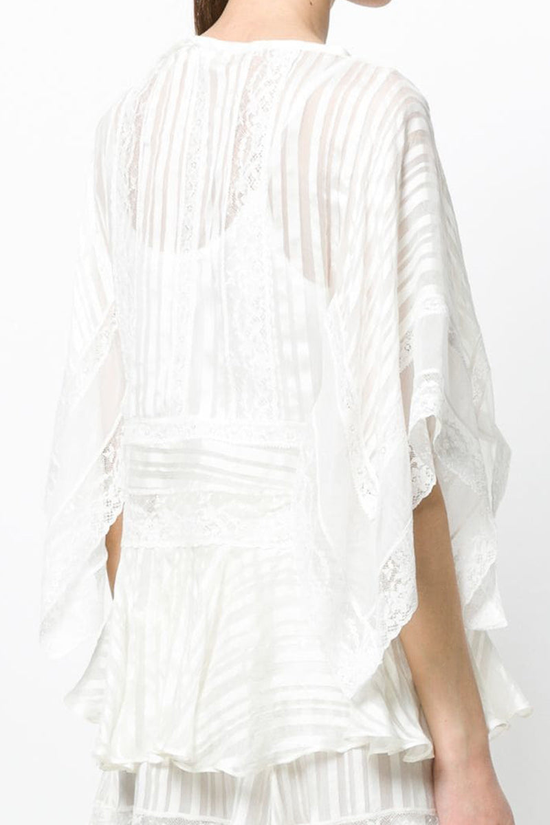 Zimmermann off white Silk/ Lace top 3