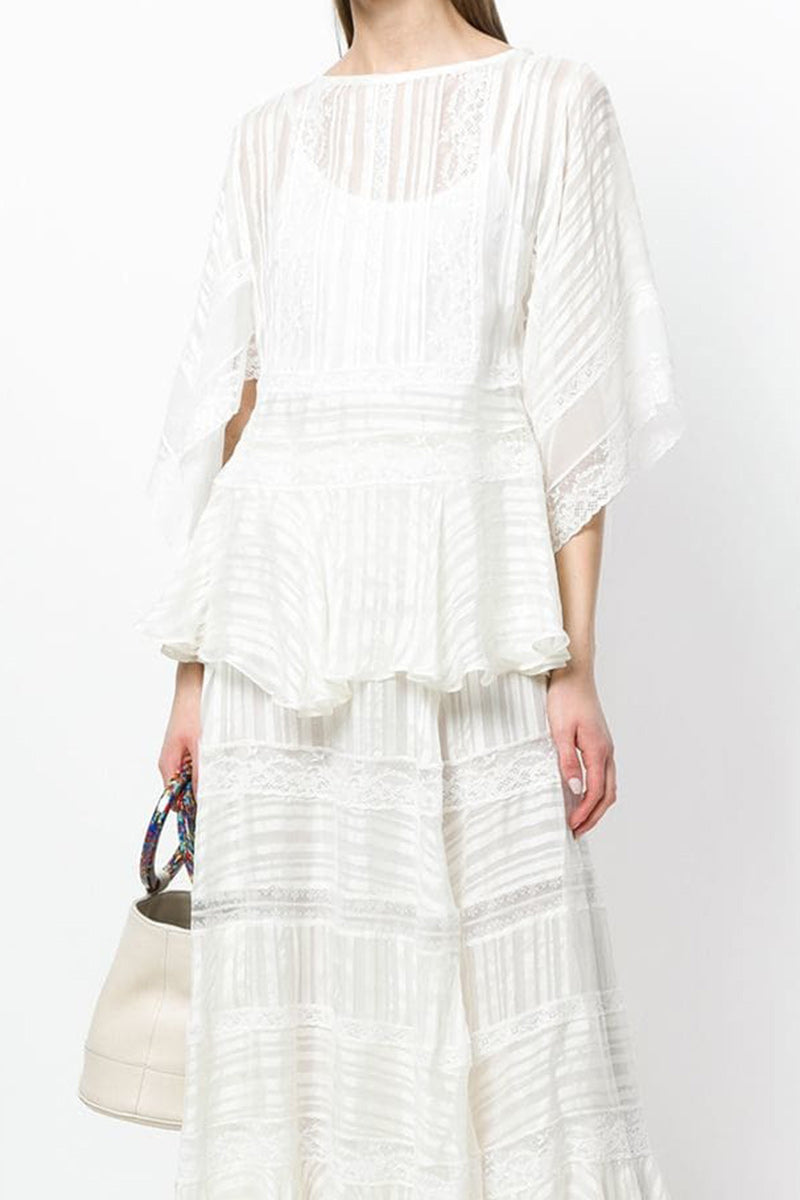 Zimmermann off white Silk/ Lace top 3