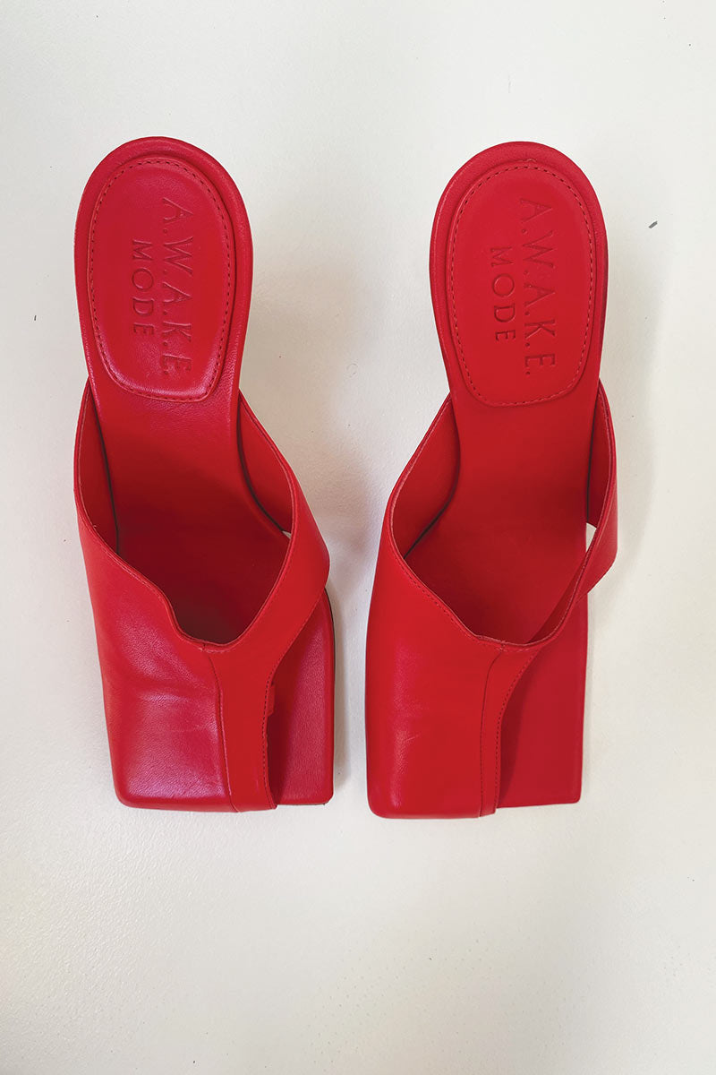 A.W.A.K.E Mode red leather sandals 35.5